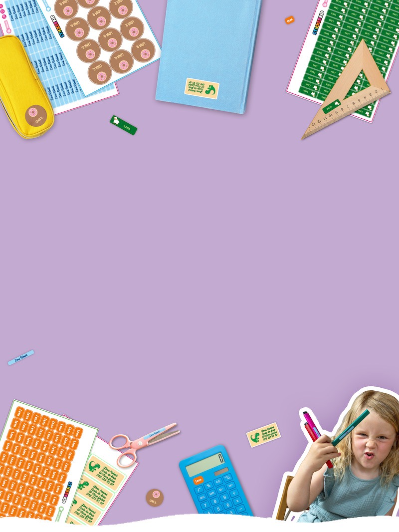 StiKiddo 125 Etichette Personalizzate Per Bambini - Asilo E Scuola, Impermeabili, Blu